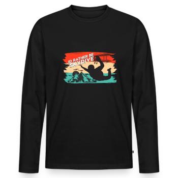 Skydive - T-shirt manches longues Premium bio Homme - noir - Devant - Nico (187cm)