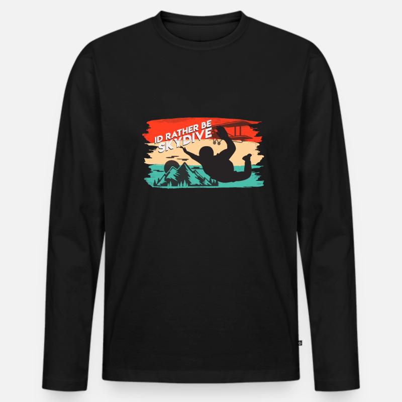 Skydive - Männer Premium Bio Langarmshirt - Schwarz
