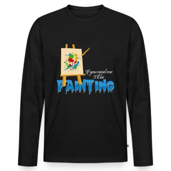 artiste - T-shirt manches longues Premium bio Homme - noir - Devant - Nico (187cm)