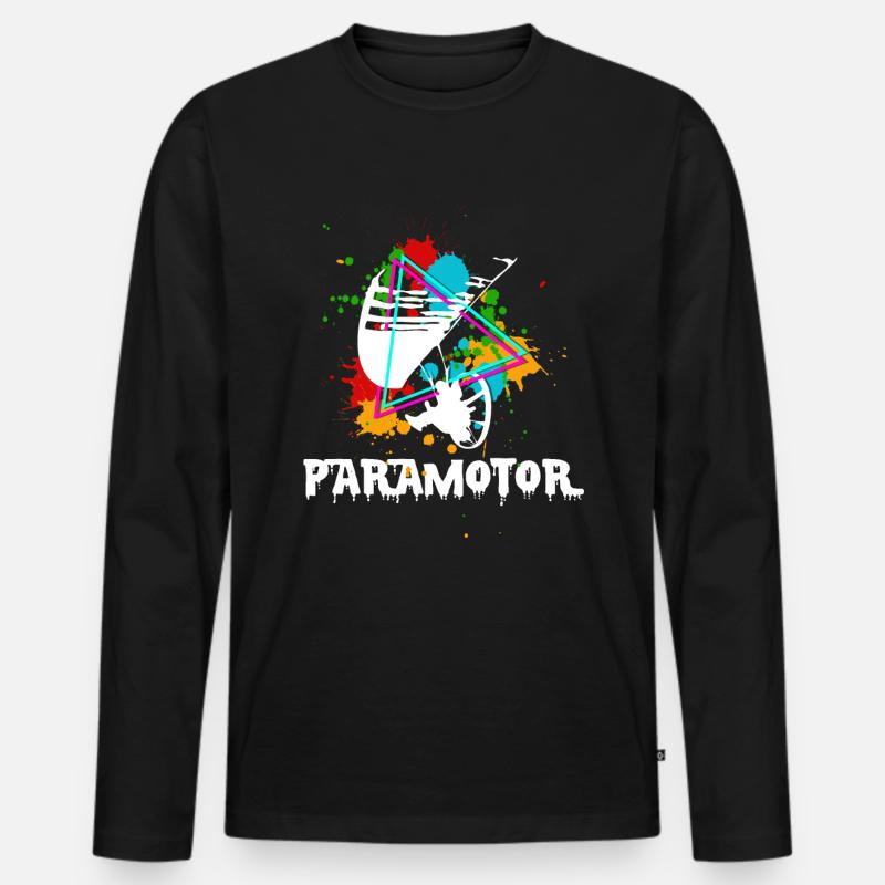 Paramotor - Männer Premium Bio Langarmshirt - Schwarz