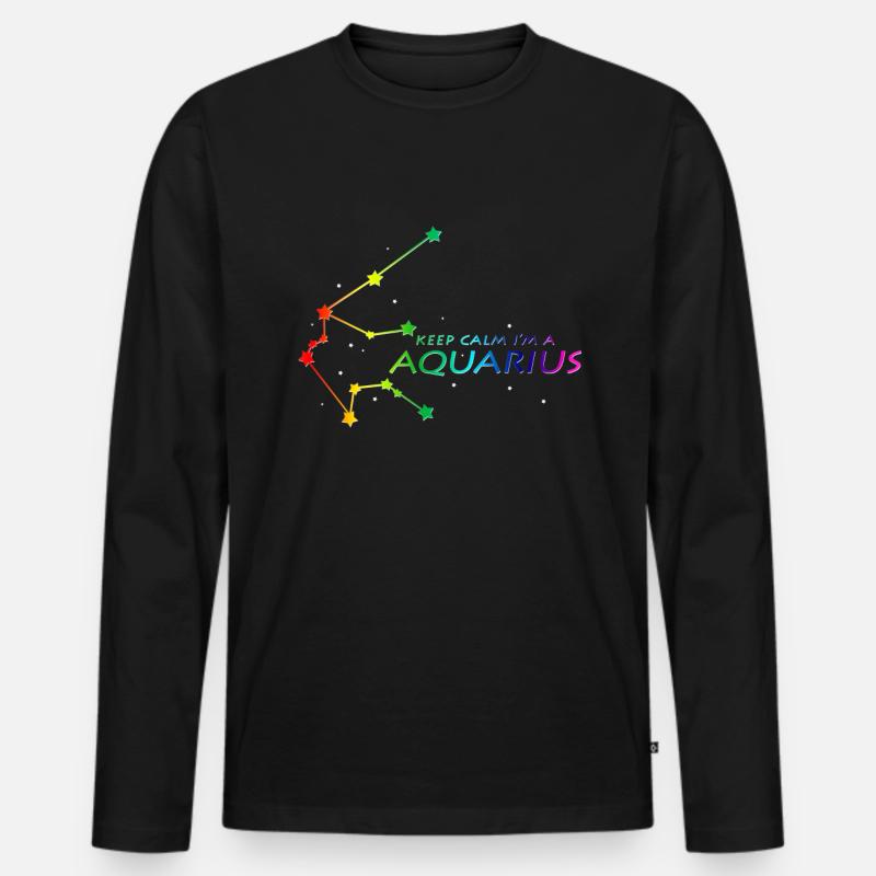Wassermann Sternbild - Männer Premium Bio Langarmshirt - Schwarz