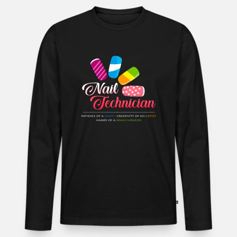 Nageltechnikerin - Männer Premium Bio Langarmshirt - Schwarz