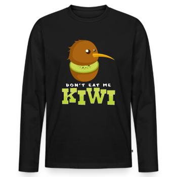 kiwi - Men's Premium Organic Long Sleeve Shirt - black - Front - Nico (187cm)
