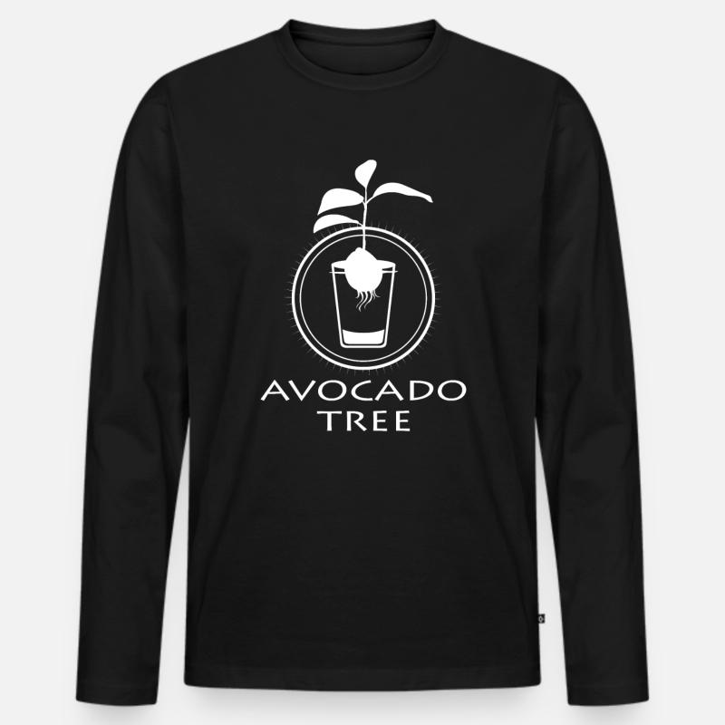 Avocado-Schössling - Männer Premium Bio Langarmshirt - Schwarz
