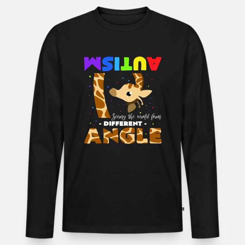 Autismus Giraffe - Männer Premium Bio Langarmshirt - Schwarz