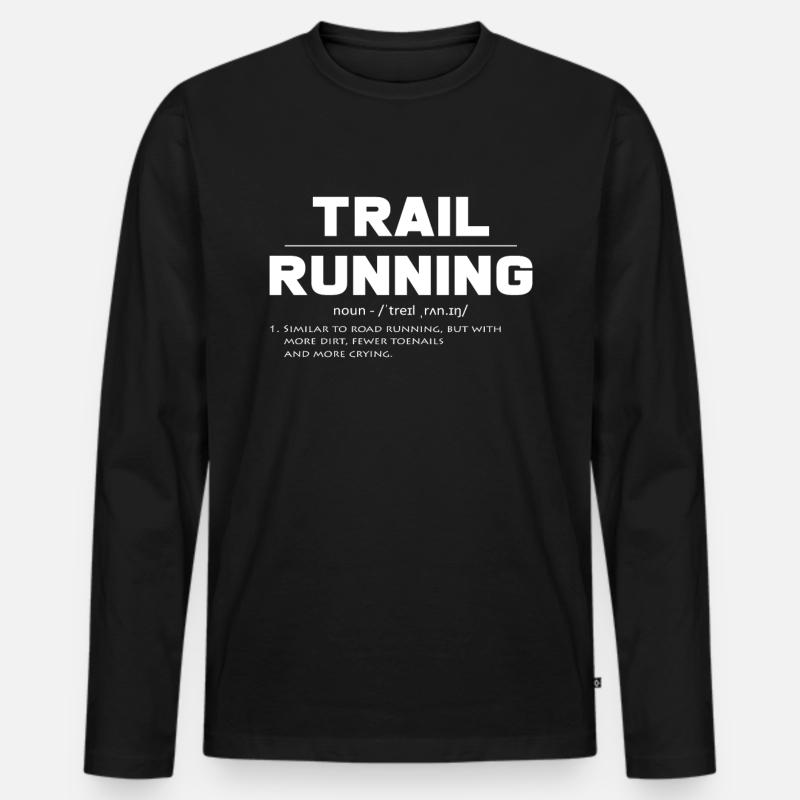 Trail running - Männer Premium Bio Langarmshirt - Schwarz
