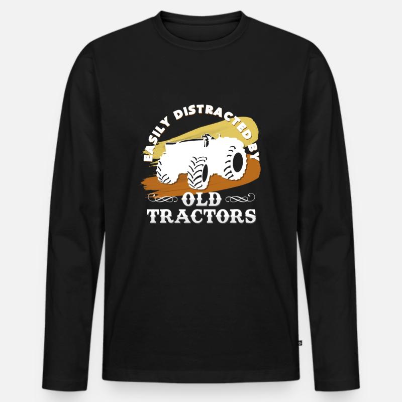 Oldtimer Traktoren - Männer Premium Bio Langarmshirt - Schwarz