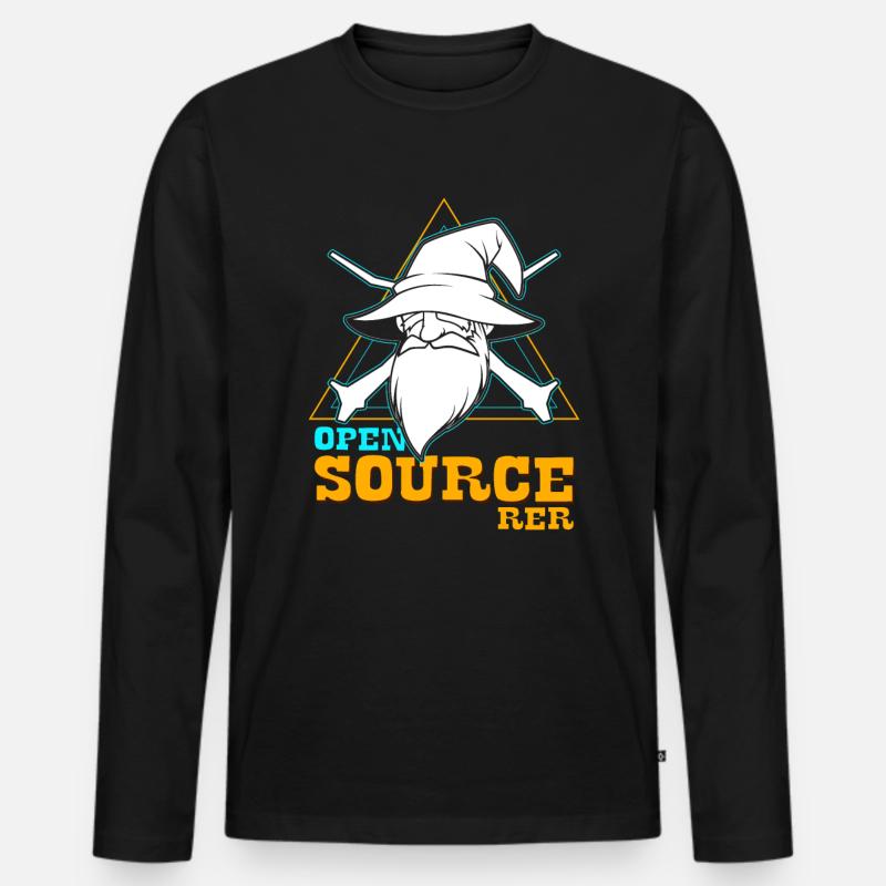 Open Source - Männer Premium Bio Langarmshirt - Schwarz