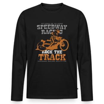 Speedway - Männer Premium Bio Langarmshirt - Schwarz - Vorne - Nico (187cm)