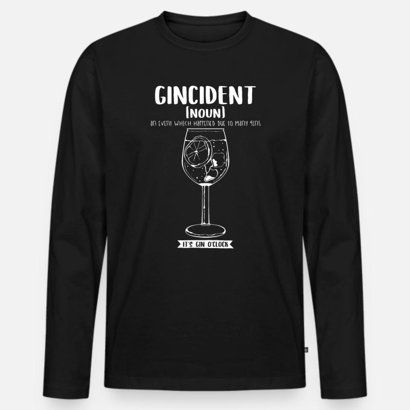 Gin - Männer Premium Bio Langarmshirt - Schwarz