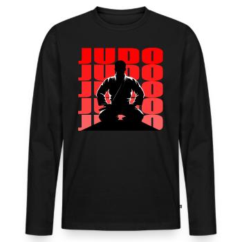 Judo - T-shirt manches longues Premium bio Homme - noir - Devant - Nico (187cm)