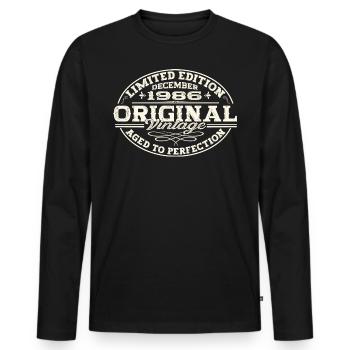 Original Décembre 1986 Cadeau du 36e anniversaire - T-shirt manches longues Premium bio Homme - noir - Devant - Nico (187cm)