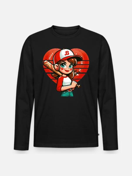 Joyeuse championne de baseball - T-shirt manches longues Premium bio Homme - noir