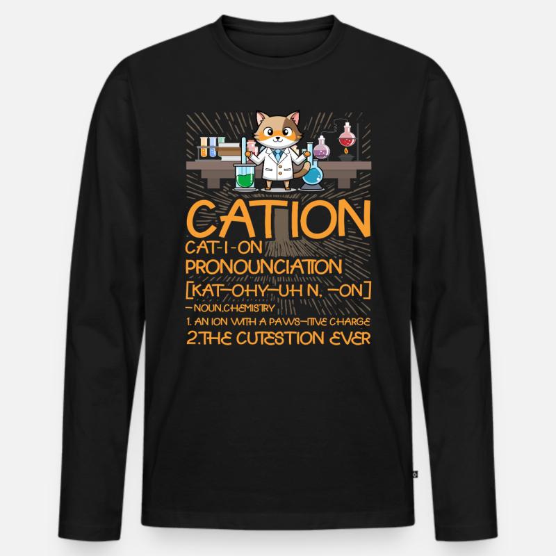 Kation - Männer Premium Bio Langarmshirt - Schwarz