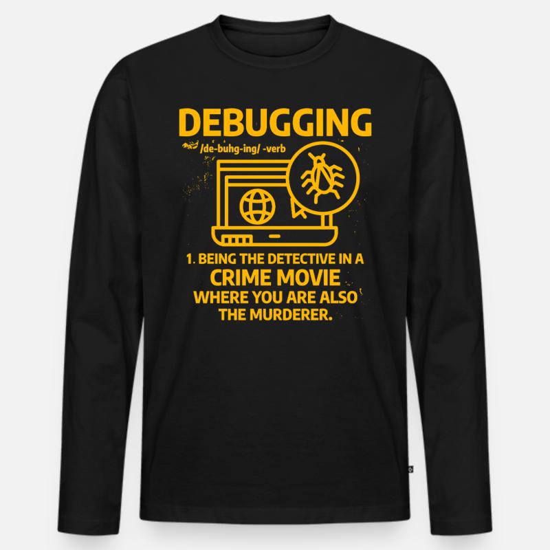 Debugging - Men's Premium Organic Long Sleeve Shirt - black