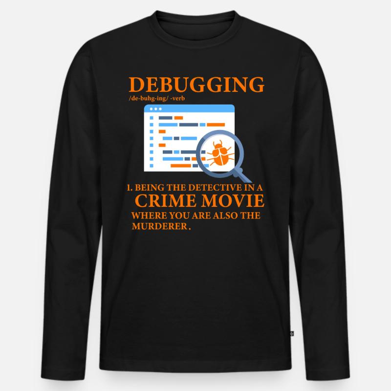 Debuggen - Männer Premium Bio Langarmshirt - Schwarz