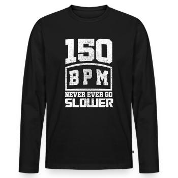 150 BPM Techno Music - T-shirt manches longues Premium bio Homme - noir - Devant - Nico (187cm)
