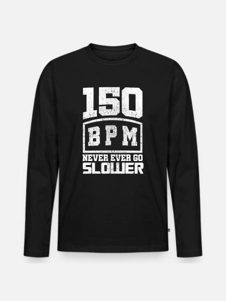 150 BPM Techno Music - Men's Premium Organic Long Sleeve Shirt - black