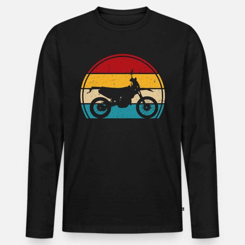 Retro motoCross supercross - Männer Premium Bio Langarmshirt - Schwarz