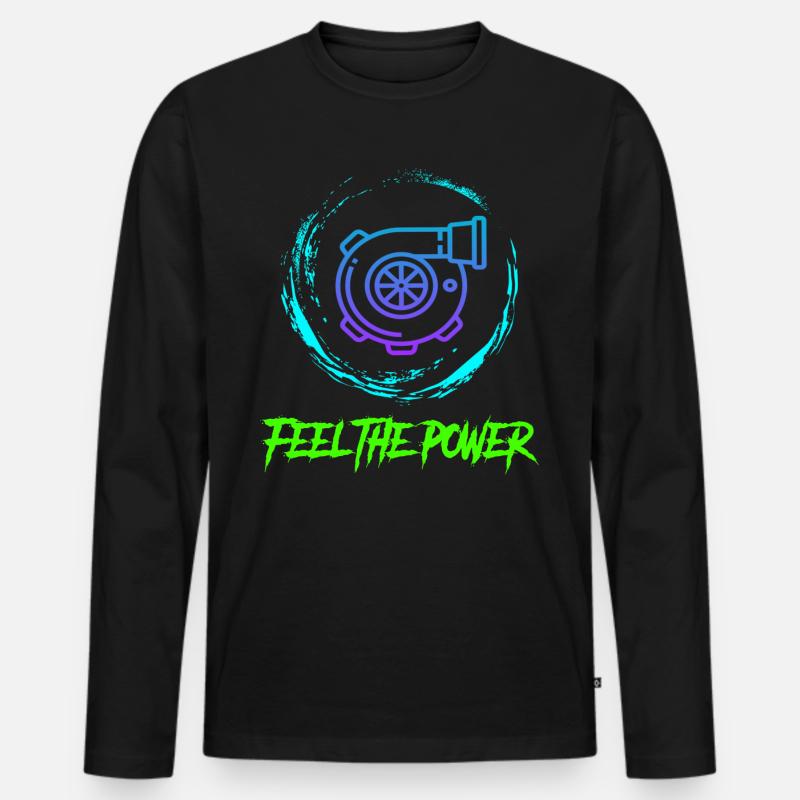 Turbo - Männer Premium Bio Langarmshirt - Schwarz