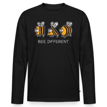 Bees Strange Differently - Men's Premium Organic Long Sleeve Shirt - black - Front - Nico (187cm)