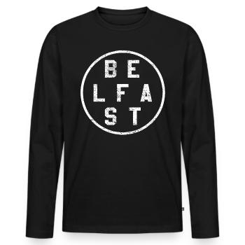 Nordirland Belfast - Männer Premium Bio Langarmshirt - Schwarz - Vorne - Nico (187cm)