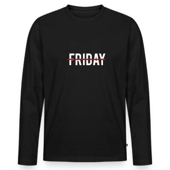 friday big size - Männer Premium Bio Langarmshirt - Schwarz - Vorne - Nico (187cm)