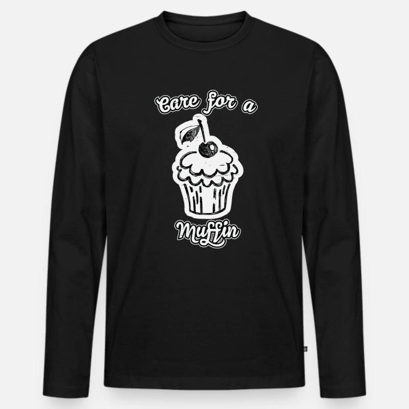 Muffin - Männer Premium Bio Langarmshirt - Schwarz