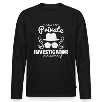 private investigator - Men's Premium Organic Long Sleeve Shirt - black - Front - Nico (187cm)