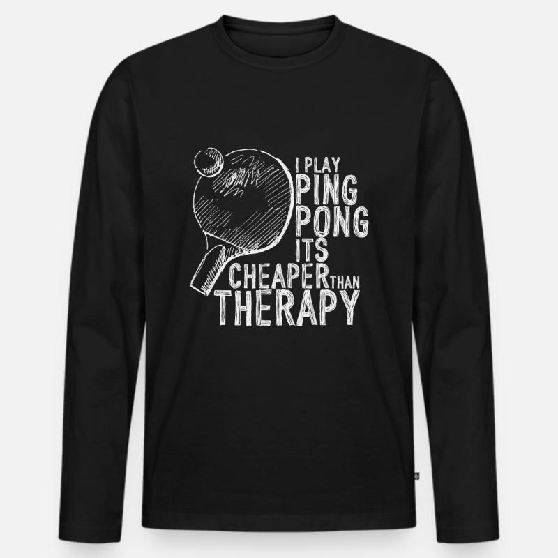 Pingpong - Männer Premium Bio Langarmshirt - Schwarz