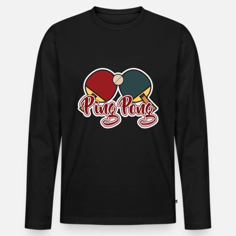 Ping-Pong - Männer Premium Bio Langarmshirt - Schwarz