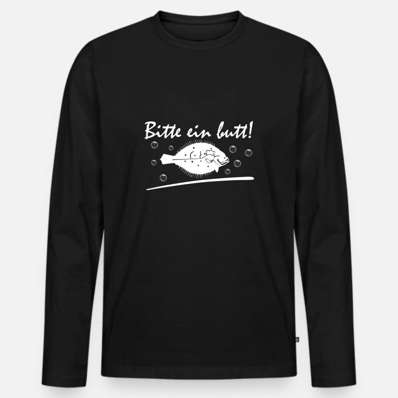 Bitte ein Butt - Männer Premium Bio Langarmshirt - Schwarz