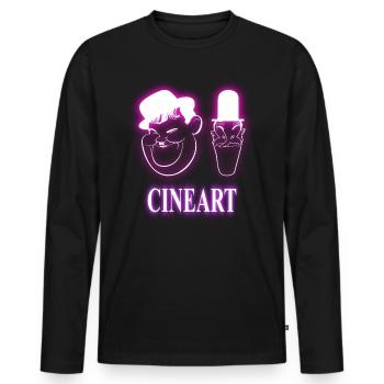 Thick and goofy neon - Men's Premium Organic Long Sleeve Shirt - black - Front - Nico (187cm)
