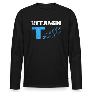 Testosterone Testo Bodybuilding Gym Gym - Men's Premium Organic Long Sleeve Shirt - black - Front - Nico (187cm)