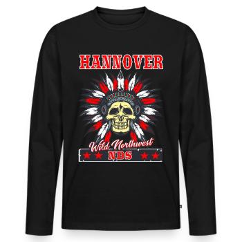 Hannover Niedersachsen T Shirtim Wildwest Design - Men's Premium Organic Long Sleeve Shirt - black - Front - Nico (187cm)