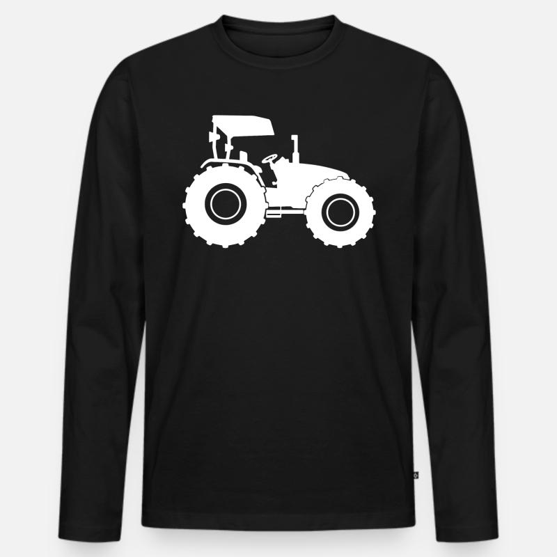 Traktor Trecker - Männer Premium Bio Langarmshirt - Schwarz