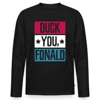 Anti  USA Präsident Donald Amerika Geschenk - Männer Premium Bio Langarmshirt - Schwarz - Vorne - Nico (187cm)