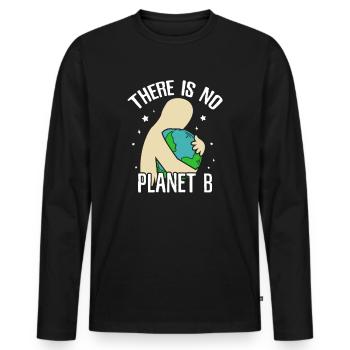 Save The Planet - Männer Premium Bio Langarmshirt - Schwarz - Vorne - Nico (187cm)