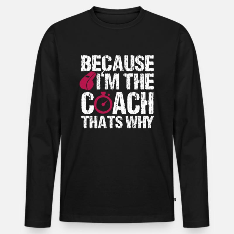 Trainer - Männer Premium Bio Langarmshirt - Schwarz
