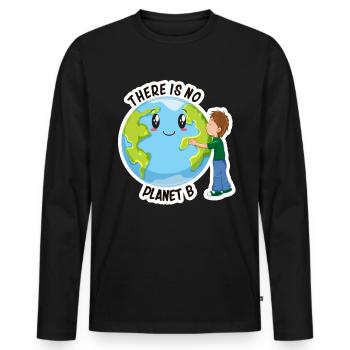 Klimawandel - Männer Premium Bio Langarmshirt - Schwarz - Vorne - Nico (187cm)