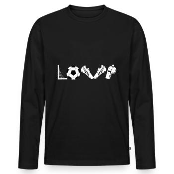 footballer - Men's Premium Organic Long Sleeve Shirt - black - Front - Nico (187cm)
