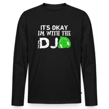 DJ - T-shirt manches longues Premium bio Homme - noir - Devant - Nico (187cm)