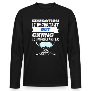 Vacances de ski - T-shirt manches longues Premium bio Homme - noir - Devant - Nico (187cm)