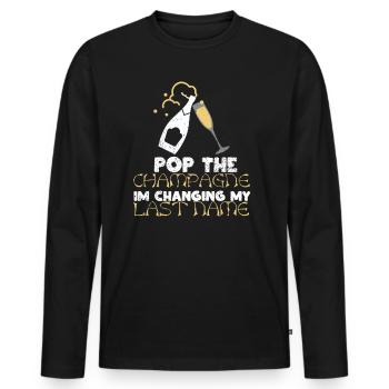 Fiancé fiancé fiancé fiancé cadeau de mariage - T-shirt manches longues Premium bio Homme - noir - Devant - Nico (187cm)