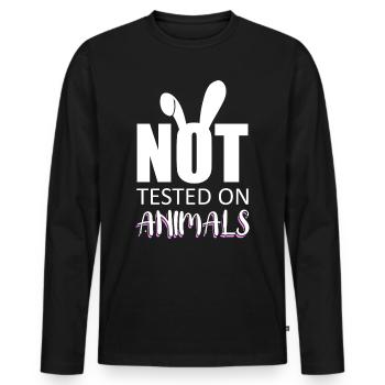 Animal welfare Animal experiments Animal lovers Animal welfare - Men's Premium Organic Long Sleeve Shirt - black - Front - Nico (187cm)