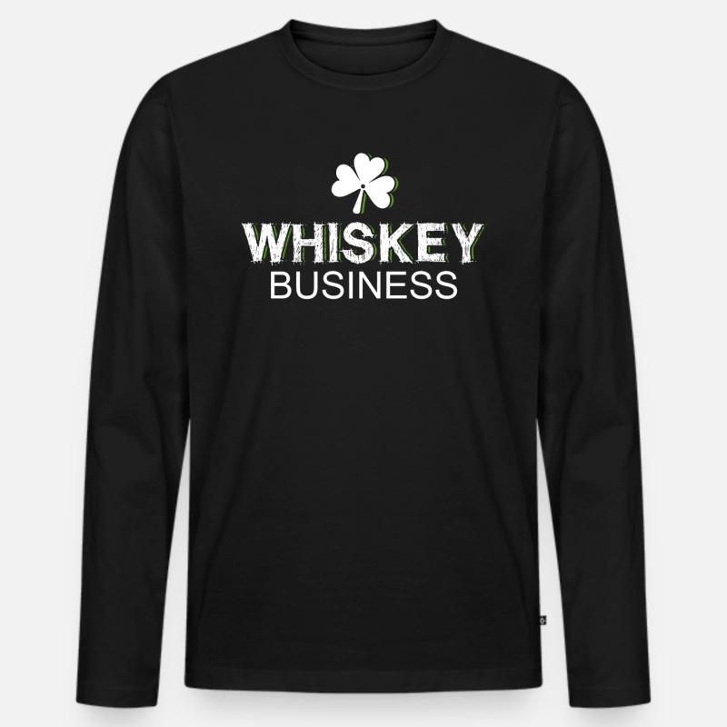 Whiskey - Männer Premium Bio Langarmshirt - Schwarz