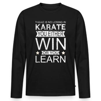 Karate - Männer Premium Bio Langarmshirt - Schwarz - Vorne - Nico (187cm)