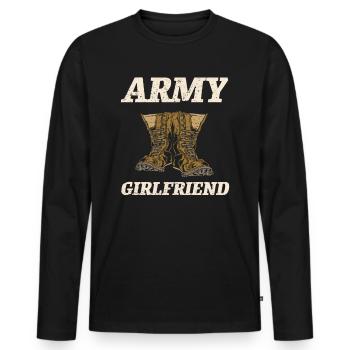 Soldier bride soldier army war military gift - Men's Premium Organic Long Sleeve Shirt - black - Front - Nico (187cm)