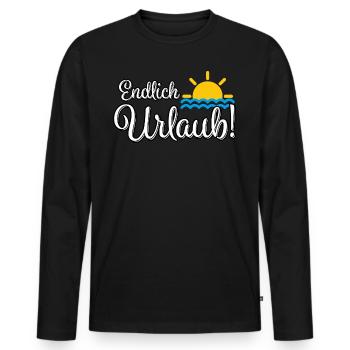 Urlaub Meer Sonne Sommerzeit - Männer Premium Bio Langarmshirt - Schwarz - Vorne - Nico (187cm)