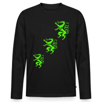 Styrie - T-shirt manches longues Premium bio Homme - noir - Devant - Nico (187cm)